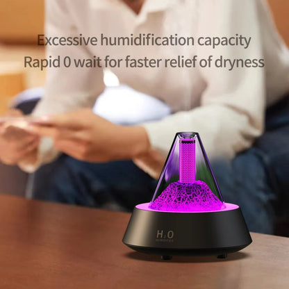 80ml Volcanic Lava Aromatherapy Humidifier With Colorful Lights USB Plug Power(Black) by bashfashion