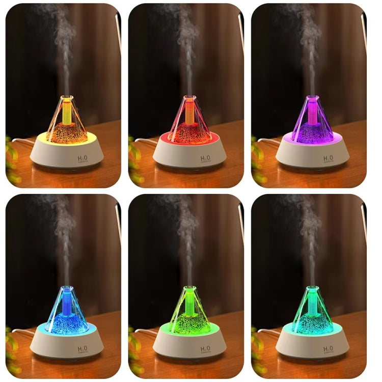 80ml Volcanic Lava Aromatherapy Humidifier With Colorful Lights USB Plug Power(Black) by bashfashion