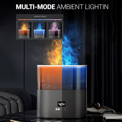 JSQ-58 1.1L large Capacity Digital Display Flame Atomization Humidifier, Color: Matt Black(UK Plug) by bashfashion