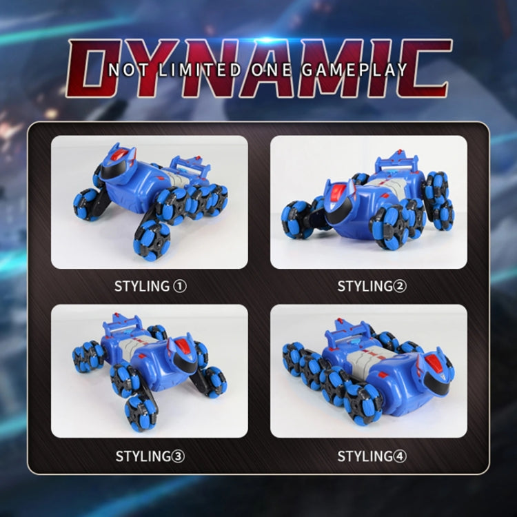 2.4G Kids Remote Control Toy Car Stunt Robot Dog Gesture Sensor Lights Music Spray Climbing Car, Color: Red Dual RC by bashfashion