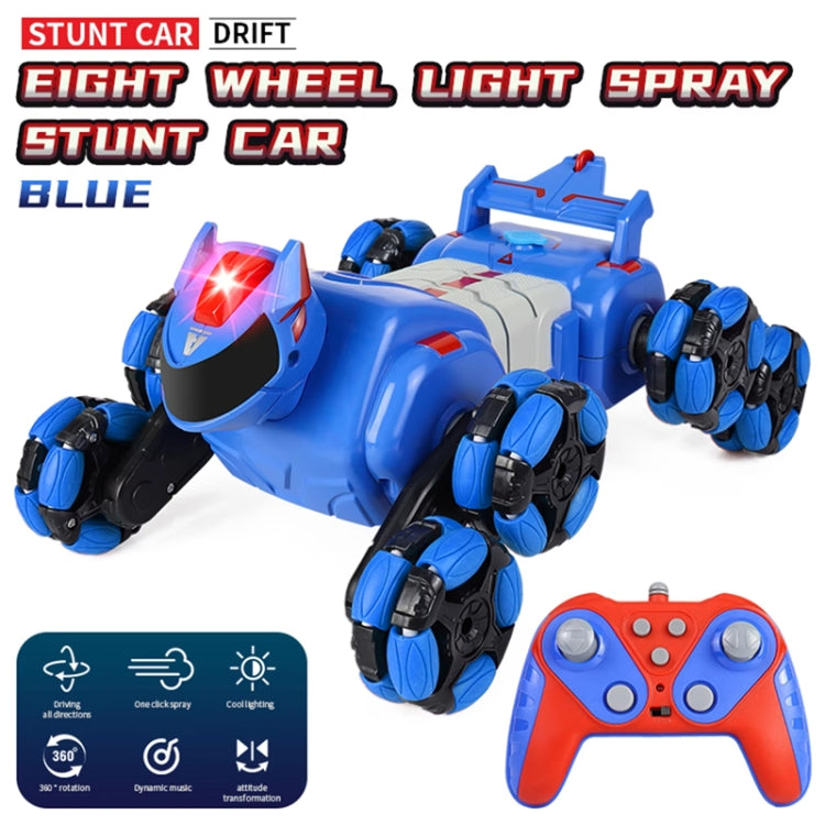 2.4G Kids Remote Control Toy Car Stunt Robot Dog Gesture Sensor Lights Music Spray Climbing Car, Color: Red Dual RC by bashfashion