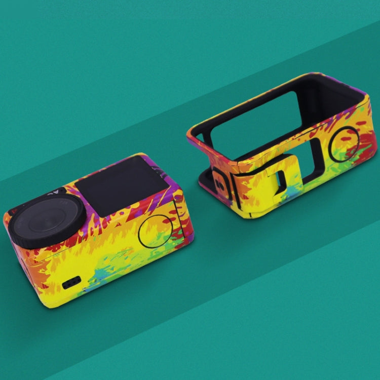 For DJI Action 4 Motion Camera Stickers All Inclusive Photo Frame Color Changing Stickers Accessories, Style: AC4-16 Snake Scale Green by bashfashion