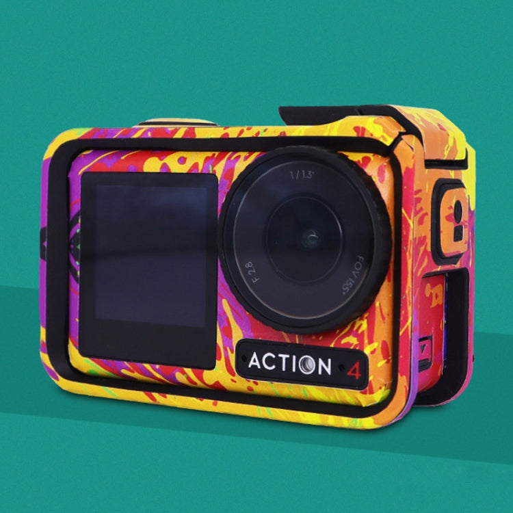For DJI Action 4 Motion Camera Stickers All Inclusive Photo Frame Color Changing Stickers Accessories, Style: AC4-11 Circuit Red by bashfashion