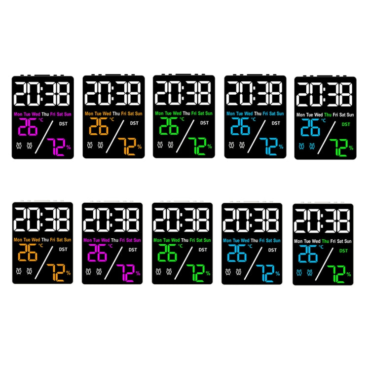 Multifunctional Temperature / Humidity Display Electronic Alarm Clock, Color: Orange White by bashfashion