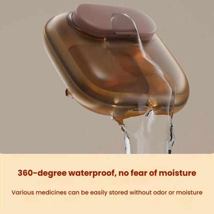 Portable Pill Box Dispenser Sealed Large Capacity Seven Days a Week Medication Organizer, Color: 6 Grids Gray by bashfashion