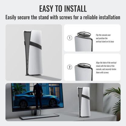 For PS5 / PS5 Slim / PS5 Pro Game Console Desktop Vertical Stand Non-Slip Base(Silver) by bashfashion