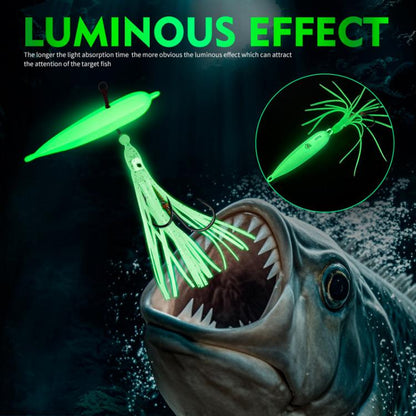 60G PROBEROS LF159 Luminous Bearded Squid Hook Slow Cranking Road Runner Iron Plate Bionic False Bait(C) by PROBEROS