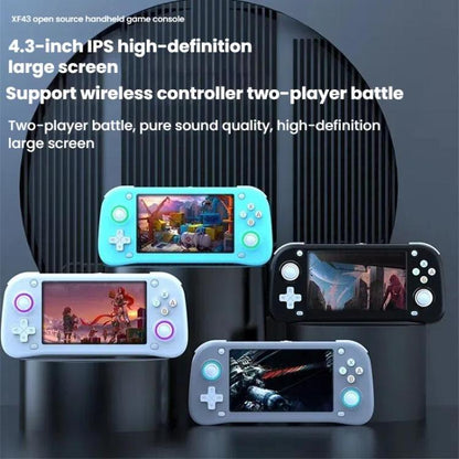 XF43 Retro Handheld Game Console Open Source 4.3 Inch Large Screen Gaming Video Players Console 64G(White) by bashfashion