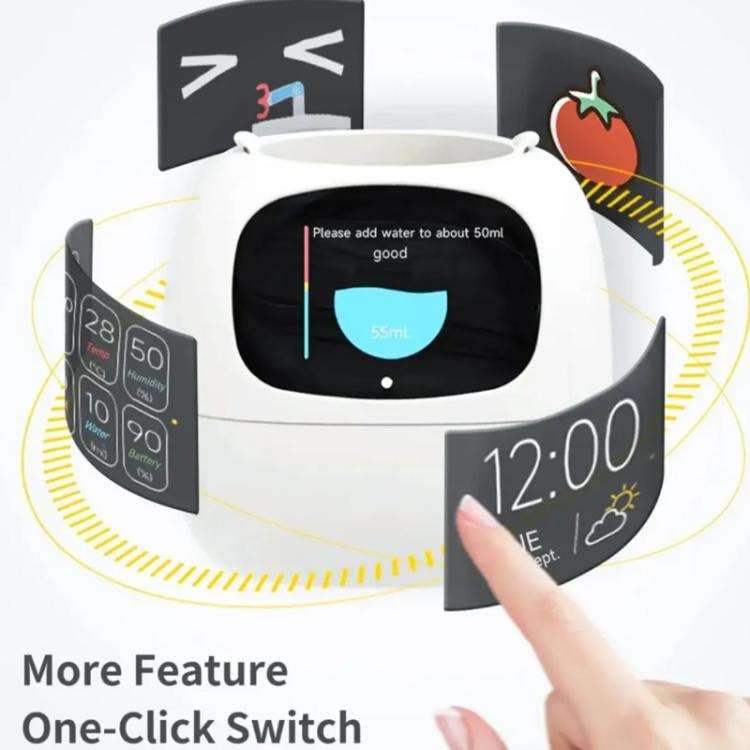 Smart Plant Pot With Multi-Sensors WiFi Plant Monitor With 2-Inch Screen Compatible With Mi/Tuya Home Ecosystem(Yellow) by bashfashion