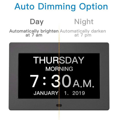 10-Inch Digital Clock With Voice Time Announcement, Auto DST Adjustment, 20 Custom Alarms, 8 Medication Reminders AU Plug Black by bashfashion