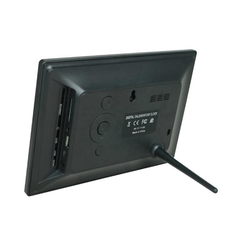 7-inch Digital Frame Calendar Day Clock With 3 Medication Alerts, 5 Custom Alarms, Multi-Language Support EU Plug Black by bashfashion